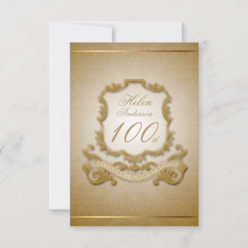 100th Birthday Celebration Custom Vintage Frame Invitation