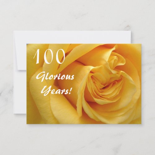 100th Birthday Celebration/DeepYellow Rose Invite