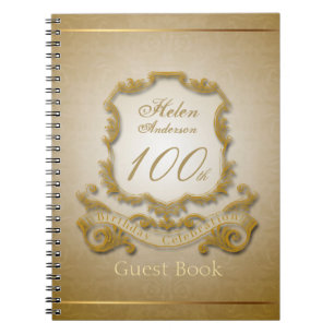 100th Birthday Celebration Vintage Frame Notebook