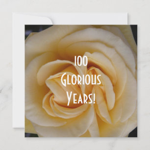 100th Birthday Celebration-Yellow Rose Invitation