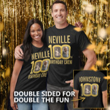 100th birthday crew custom name photos fun