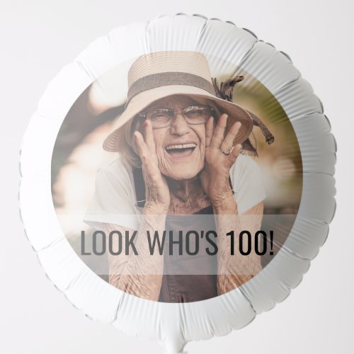 100th Birthday Custom Photo Balloon