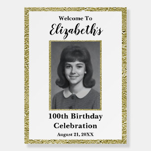 100th Birthday Custom Photo Welcome Sign