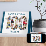 100th Birthday Cutout Number 100 Photo Collage Card<br><div class="desc">Say Happy Birthday to someone special with a unique photo card. The photo template is set up for you to add your photos, working from the top of each number. You can also edit the name from grandpa to dad, grandad, great grandpa or a person's name - whatever you wish....</div>