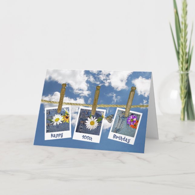 100th Birthday Daisies Card (Front)