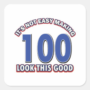 100th birthday designs square sticker