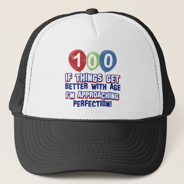 100th birthday designs trucker hat (Front)
