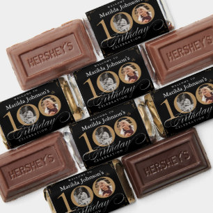 100th Birthday Elegant Calligraphy Custom Photo Hershey's Miniatures