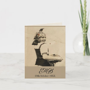 100th Birthday Elegant Monogram Photo Folded Invitation