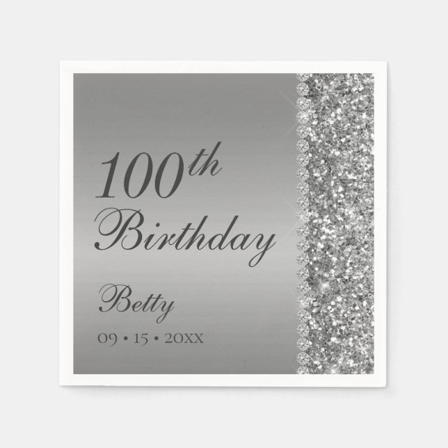 100th Birthday Elegant Napkins (Front)