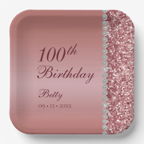 100th Birthday Elegant Paper Plates