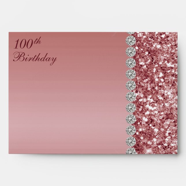 100th Birthday Elegant Return Address Envelope (Front)