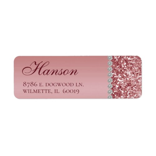 100th Birthday Elegant Rose Gold Return Address Label