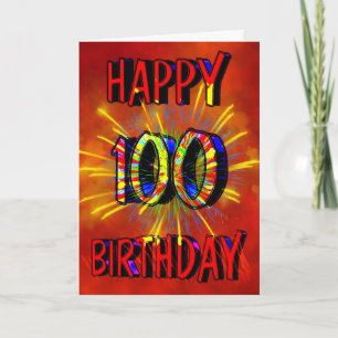 100th Birthday Fireworks Card