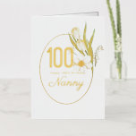 100th Birthday | Floral Birthday Card<br><div class="desc">Gorgeous gold foil floral birthday card. Featuring your own photo on the inside and choice of customization. Add your own photo and custom message or choose to leave the inside blank. Add your custom to this design by using the "Edit this design template" boxes on the right hand side of...</div>