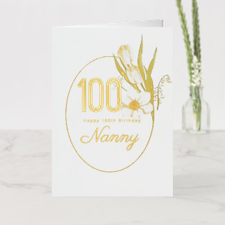 100th Birthday | Floral Birthday Card