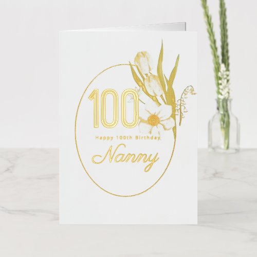 100th Birthday | Floral Birthday Card