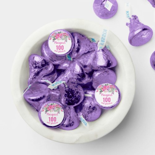 100th birthday floral hersheys kisses