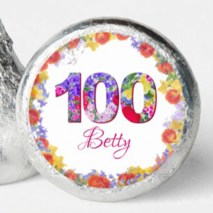 100th Birthday Floral Party Chocolates Elegant Hershey®'s Kisses®
