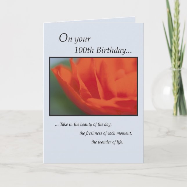 100th Birthday Flower Card (Front)