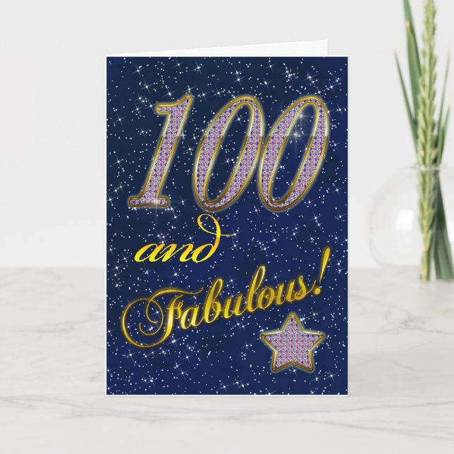 100th birthday for someone Fabulous Card (Front)