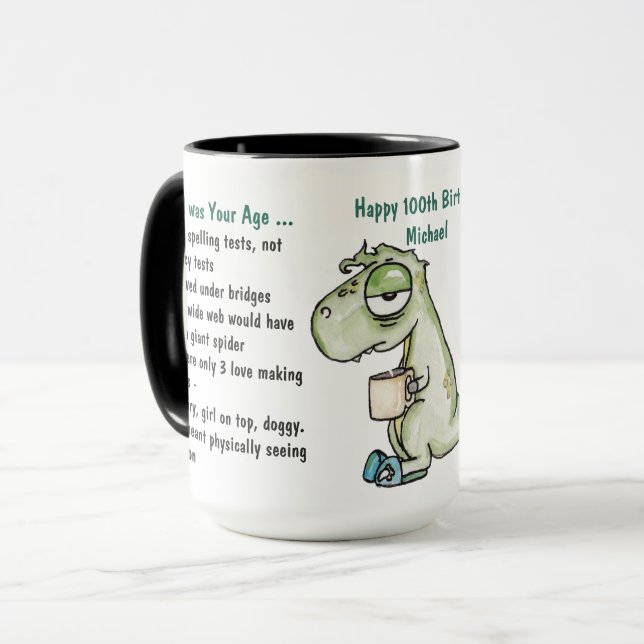 100th Birthday Funny Getting Older Gift EDIT AGE   Mug (Front Left)