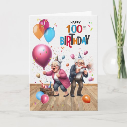100th Birthday Funny Old Man and Woman Balloons