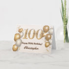 100th Birthday Gold Balloons and Confetti Birthday