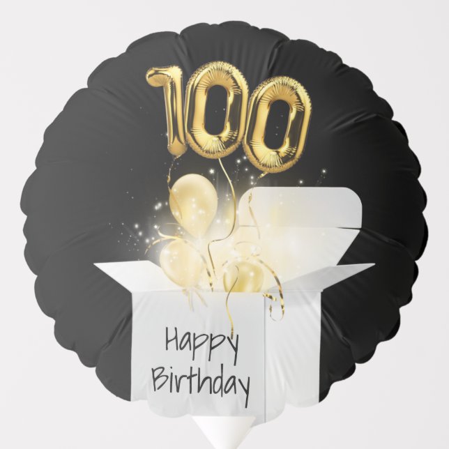 100th Birthday Gold Party Balloons (Front)