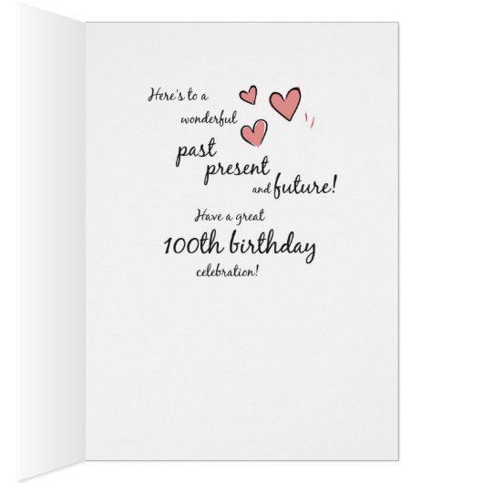 100th Birthday Hearts (Inside (Right))