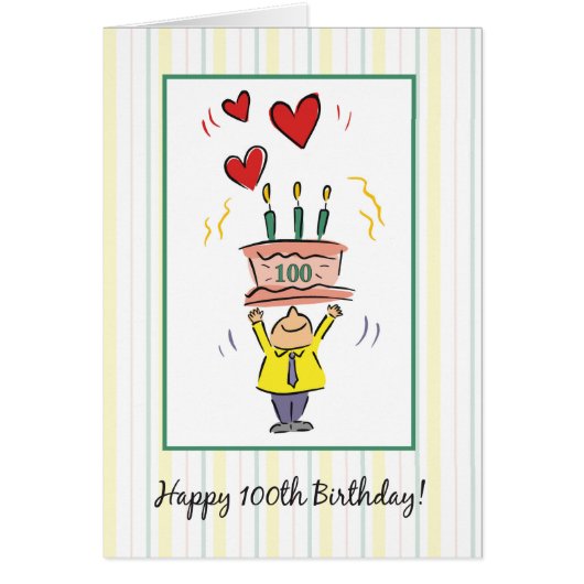 100th Birthday Hearts Cards (Front)