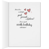 100th Birthday Hearts Cards (Inside (Right))