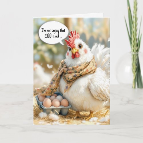 100th Birthday Hen With Eggs in Carton