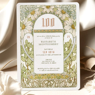 100th Birthday Invitation Art Nouveau by Mucha