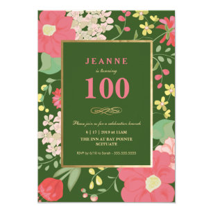 100th Birthday Invitations | Zazzle