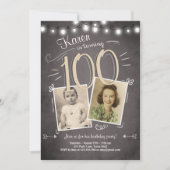 100th Birthday Invitation Vintage Hundred Birthday (Front)