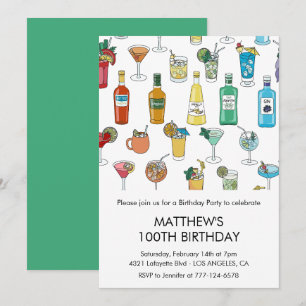 100th birthday invitations Cocktail Contemporary
