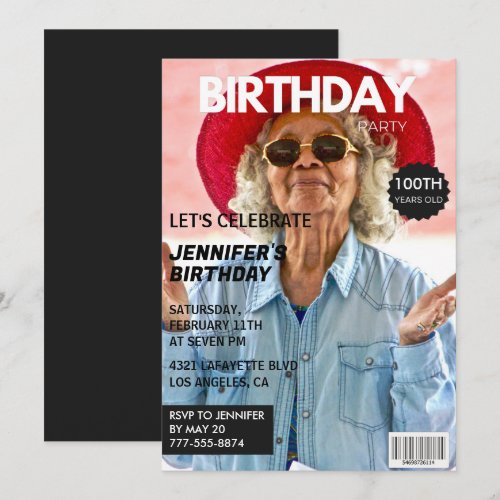 100th birthday invitations for her Magazine Cover