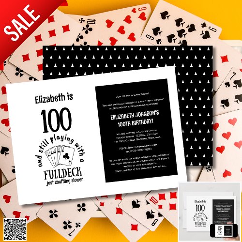 100th Birthday Invites Game Night Men Women Party