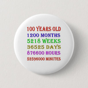 100th  Birthday Milestones Button