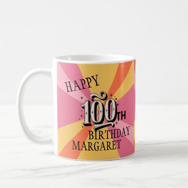 100th birthday mug for 100 year old (Left)