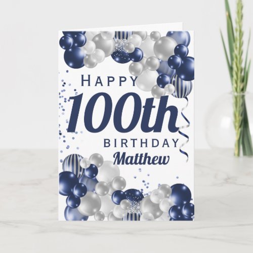 100th Birthday Navy Balloons