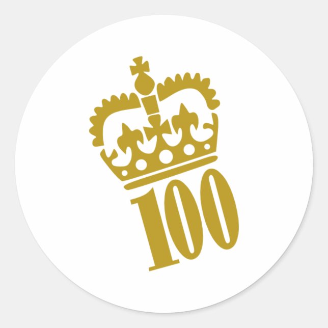 100th Birthday - Number – Hundred Classic Round Sticker (Front)