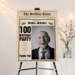 100th Birthday Old Newspaper Funny Welcome Sign<br><div class="desc">100th Birthday Old Newspaper Funny Welcome Sign. A cool and humorous birthday Welcome Sign that looks like a vintage newspaper!  It is customizable and can be used for any age birthday party! Need help with this design template? Contact the design by clicking on the 'Message' button below.</div>