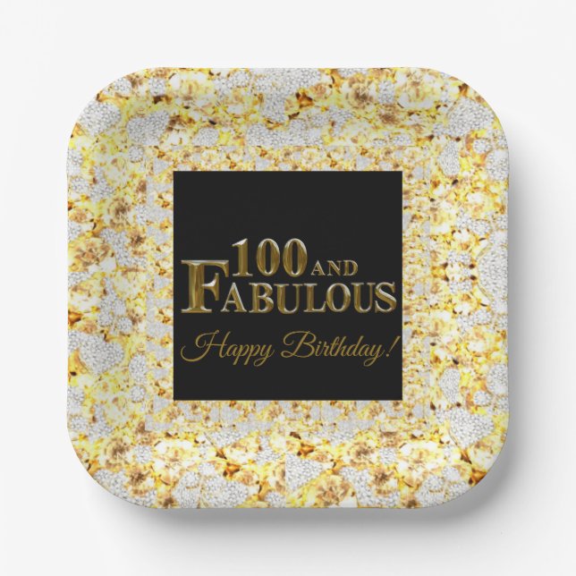 100th Birthday  Paper Plates (Front)