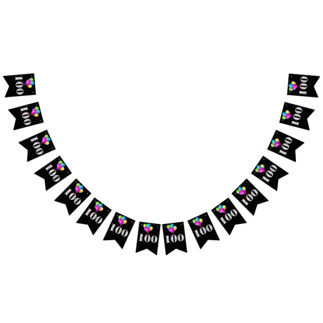 100th birthday party balloons bunting flags (All)