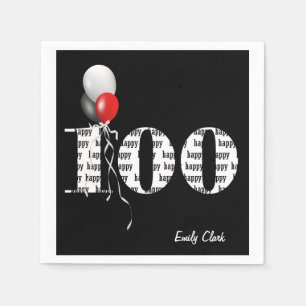100th birthday party balloons paper napkins