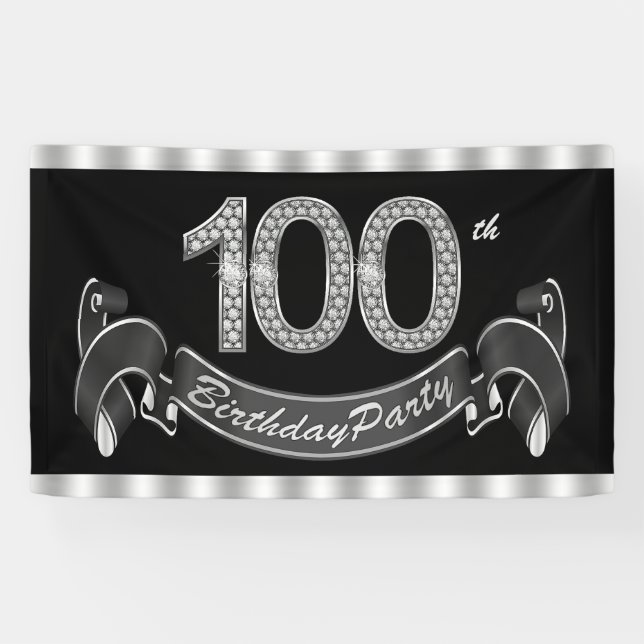 100th Birthday Party Banner (Horizontal)