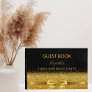100th birthday party black gold bow glam sparkle guest book
