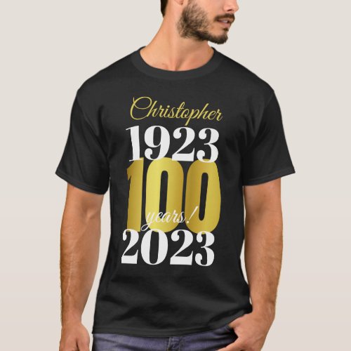 100th Birthday Party Custom Dates T_Shirt